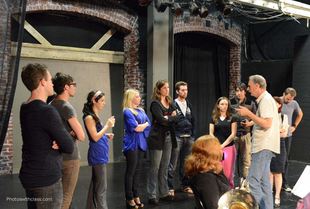 Greg Haake rehearses with the cast of "Cats for Cats"